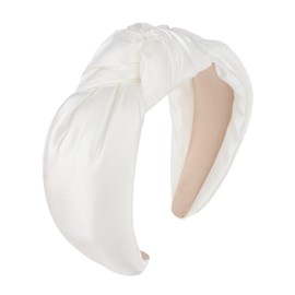 YISSION White Knotted Headband Non Slip Wide Head Band Fashion Headbands for Women Top Knot Hairband Hair Accessories for Women Girls