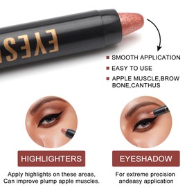 ZMDMAH 10 Pcs Eyeshadow Stick Set, 7 Colors Hochpigmentierter Glitter Eyeshadow Pencil Wasserdichte Langlebiges Creme Lidschatten Stifts Set, Lidschatten Stift für Girls Women Sparkling Eye Makeup