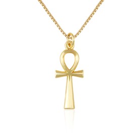 SUPJEWE 14K Gold Cross Pendant Necklace for Women, Hypoallergenic, Stylish Elegance,Lightweight Chain 17.7 Inch