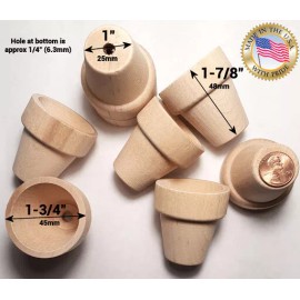 Unbranded 5 pcs 1-7/8 tall Wood Miniature FLOWERPOT flower pot 1:12 dollhouse craft shape