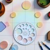 White Round Protractor 360 Degree, Plastic Full Circle Template, 16