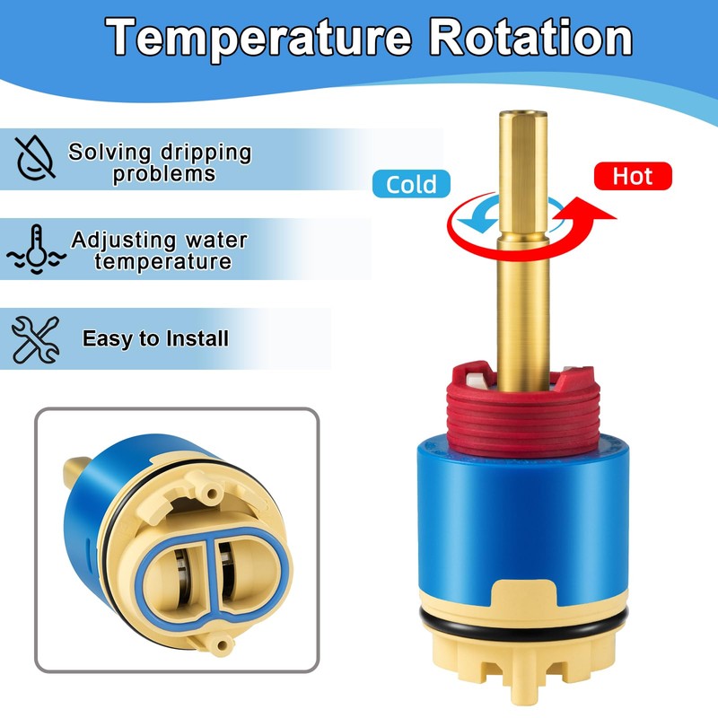 JH02BJ (HL-40) 4.25" Pressure Balance Ceramic Cartridge, Shower Cartridge Replacement,