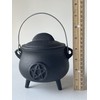 Pentagram Pentacle cast Iron Cauldron with lid and Handle, Witches