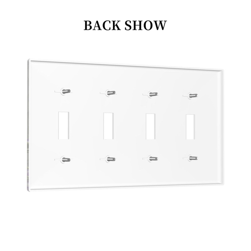 Rustic Wooden Plank Lavender 4 Gang Wall Plate Quad Toggle