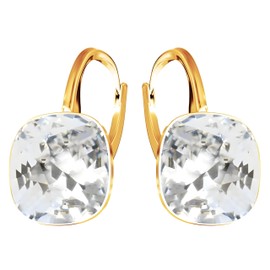 Earrings 925 Silver Austrian Zirconia - 24 Carat Gold-Plated Jewellery for Women and Girls - Drop Earrings Ideal for Gifts for Women, Sterling Silver, Cubic Zirconia