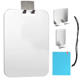 Domary Espejo de Ducha para afeitarse sin Niebla Espejo para lgar en la Pared de baño n Ganchos para Afeitar Espejo portátil sin Niebla para Maquillaje Diario y de Viaje Aseo de la Barba