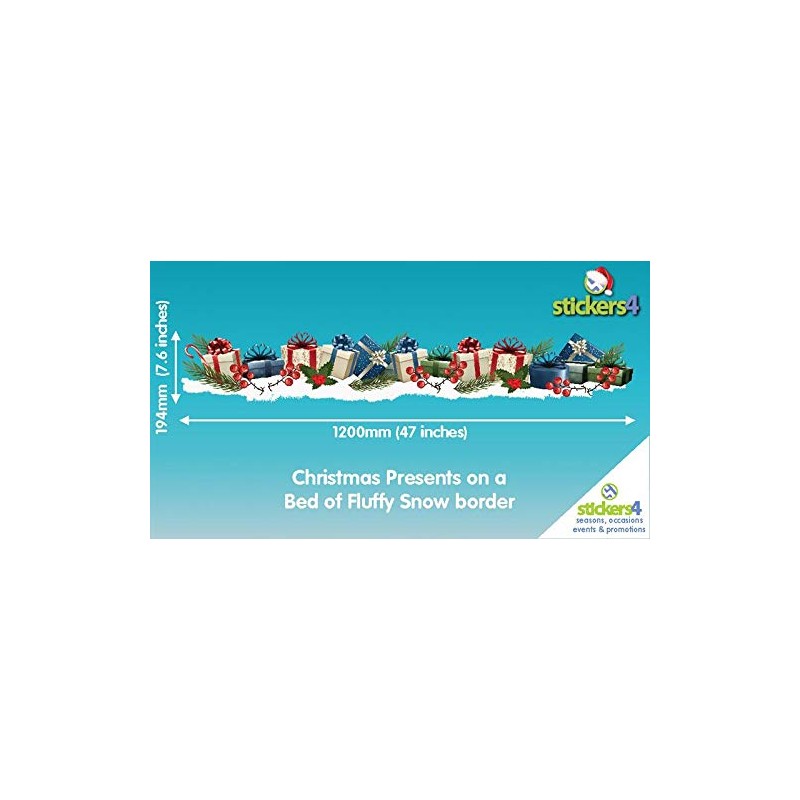 Christmas Window Stickers - Christmas Parcels on a Bed of