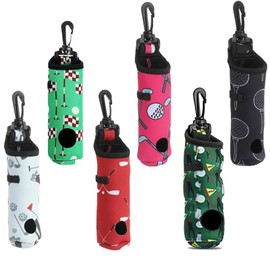 Fokmuaex 6 Pack Golf Ball & Tee Holder Pouch with Belt Clip - Portable Water-Resistant Organizer Bag, Golf Accessories & Sports Gifts for Men Women Players