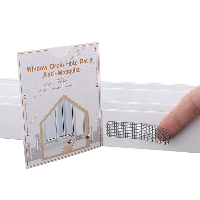 50PCS Window Weep Hole Screen Patch Strong Sticky Waterproof Sun-Resistant