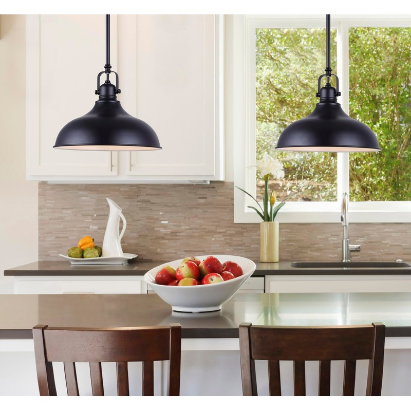 CANARM LPL103A01BK Sussex Integrated LED 1 Light Pendant with Metal