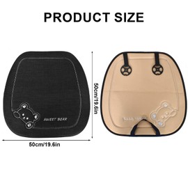Pure Linen Car Seat Covers, 50 x 50 cm, Front Seats, Car Seat Cushion with Cartoon Bears, Stylish Seat Cushion, Car Front Seats, Non-Slip Seat Cushion for Car Seat, SUV (Black)