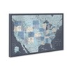 US Travel Map with Push Pins on Canvas - Detailed