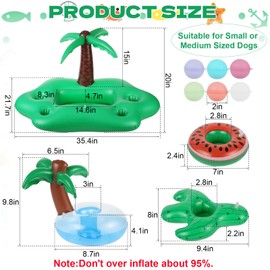 Hlimior Dog Pool Floats Set Inflatable Pet Float with Inflatable Drink Holder Floating Dog Water Toys Easy Set Up Doggy Pool Floats for Small Dog, Puppy and Doggies