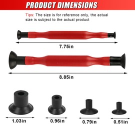 ZIMISI 2PCS Valve Lapping Kit, Double Ended Valve Grinding Stick Tool with 8 Suction Plates in 4 Sizes, Universal Car Oil Systems Engine Maintenance and Repair Accessories