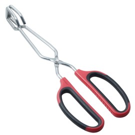 HINMAY Stainless Steel Scissor Tongs with Comfort-Grip Handle 10-Inch