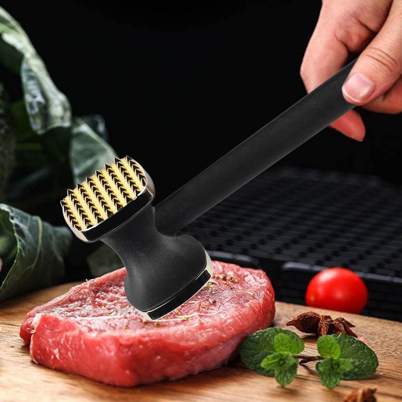 Nizirioo Stainless Steel Meat Tenderiser Dishwasher Safe Kitchen Utensils: Double-sided