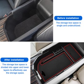 BoxCheer Center Console Organizer Tray for Toyota Camry XLE/XSE 2018-2023 Interior Accessories Armrest Storage Box for Toyota Camry LE SE 2020 2021 2022 2023 - Red