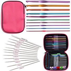 100Pcs Crochet Kit, Ganchos de Tejido, Crochet Hooks, Needle Hooks, Kit de Agujas, para Reparación de Ropa, Textiles Hechos a Mano, Colores Surtidos