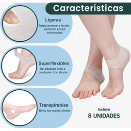 8 Stück Fersen- und Knöchelschutz (4 Paar) - Silikon-Fersenpolster für Komfort und Schmerzlinderung, Plantarfasziitis, Achillessehnenentzündung, Fersensporn, Anti-Scheuern und Blasen