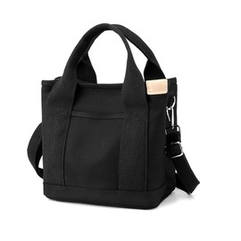 MRSXXNTY Mini Tote Bag with Shoulder Bag, Canvas Tote Bag, Mini Tote Bag, Lots of Pockets, Women's, Canvas Tote, 3 Compartments, Small, Lunch Bag, Work or School Commute, Divider Bag, Solid Color,