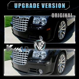 VANKUB 2 PCS, Front LED Side Marker Lights for Chrysler 300 300C 2005-2014, 300 Smoked Lens Side Bumper Marker Lights, Chrysler White LED Turn Signal Lamps