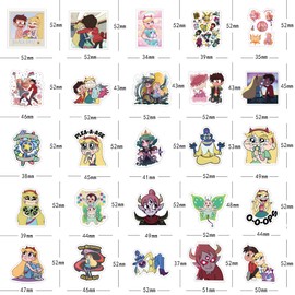 60Pcs Star vs. The Forces of Evil American Cartoon Waterproof Stickers Pack | Television Comedy Cool Deacls Vinyl Sticker for Adults Wall Phone Computer Laptop Skateboard Luggage
