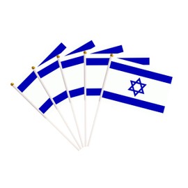 50 Pack Israel Israeli Flags Small Mini Hand Held Israel Israeli Flags on Stick Flags, Miniature National Country Flags,Party Decorations Supplies for Parades,International Festival