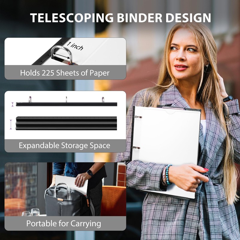 WOT I Telescoping Project Organizer, Refillable 3 Ring Binder with