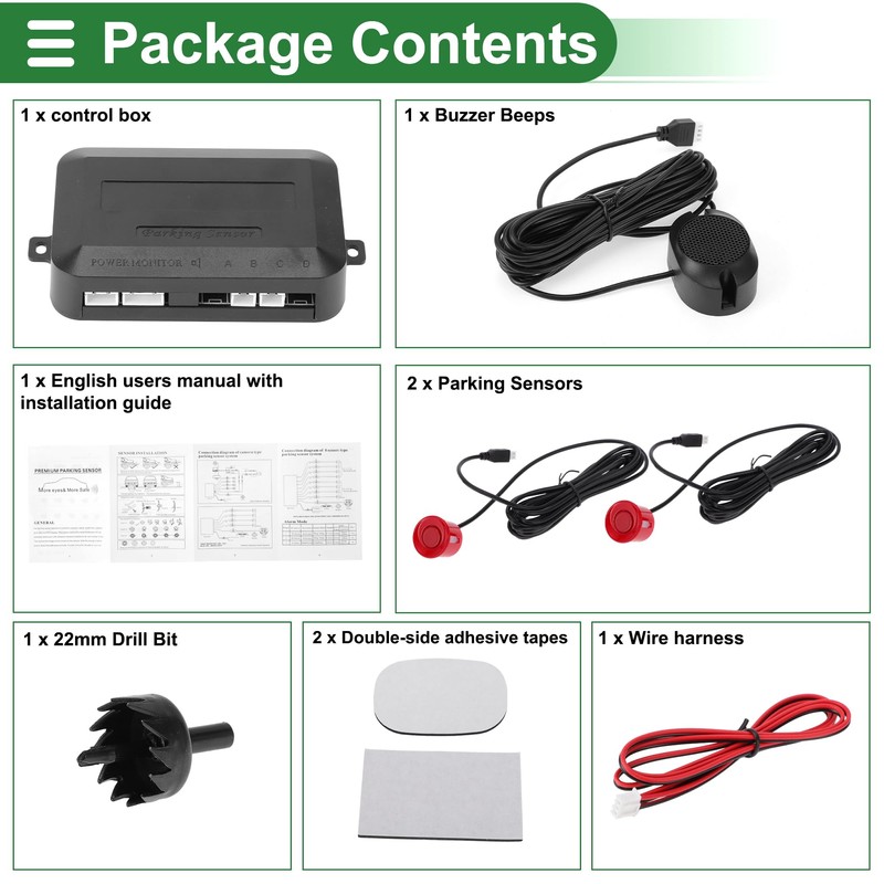 Motoforti Universal Auto Vehicle Reverse Backup Radar System Reverse Parking