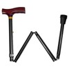 Carex Folding Adjustable Handle Cane with Walnut Handle - Foldable
