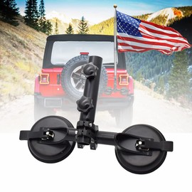RCRBT Universal Flagpole Holder with Suction Cup Multi-Function Flag Pole Holder Kit Compatible with Off-road SUV, Truck, Jeeps, Off-Road RV, SUV, Yachts, ATV, UTV