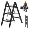 3 Step Ladder, Aluminum Lightweight Folding 3 Step Stool with