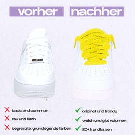 Slaace Fluffy Laces 15 mm Wide Plush Laces, yellow