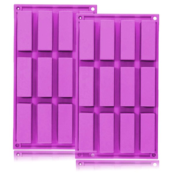 2 Pieces 12 Cavity Rectangle Granola Bar Silicone Mold/Nutrition/Cereal Bar