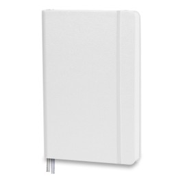 Minimalism Art, Premium Hard Cover Notebook Journal, Medium Size, A5 5.8" x 8.3", 186 Numbered Pages, Gusseted Pocket, Ribbon Bookmark, Extra Thick Ink-Proof Paper 120gsm (Dotted, White)