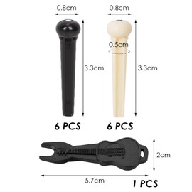 12 Pieces Acoustic Guitar Tuning Nails, 1 Piece Guitar Qin Tuning Pins for Guitar Strings, Musical Instrument Guitar Bridge Pins, Dialer Tools