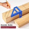 Multi Angle Measuring Ruler, Aluminum Alloy Woodworking Square Protractor 45°