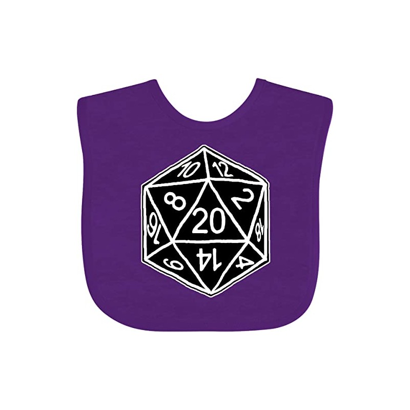 inktastic 20 Sided Black Dice Baby Bib Purple - Gus