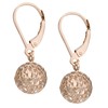 10k Rose Gold Diamond-Cut Pierced Ball Leverback Earrings