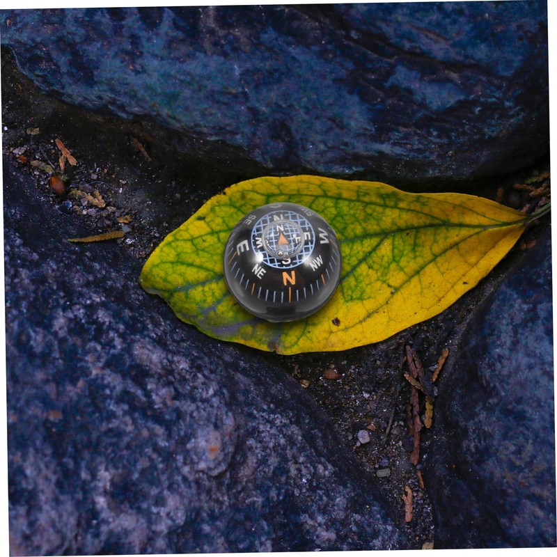 Totority Mini Black Ball Compass for Car Dashboard Durable Plastic