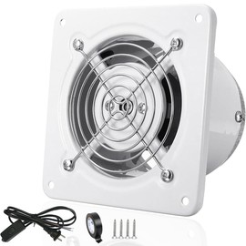 ACEDUROBLA 4'' Wall-Mounted Exhaust Fan, Small Bathroom Metal Iron Ventilation Fan, IPX4 118CFM Window Extractor Fan with Anti-backflow Check for Toilet, Office, Garage, Attic