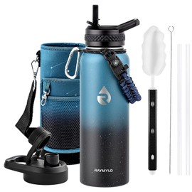 RAYMYLO 40oz Insulated Water Bottle, Triple Wall Vacuum Stainless Steel Water Bottles - Keeps Cold 48H, Reusable Metal water flask Jug for Gym, Sports, Camping, Hiking,Travel, Midnight Blue Speckle
