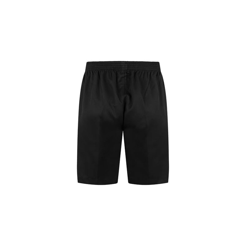 Boys School Shorts, Pull Up Style, Black and Grey, Elastic
