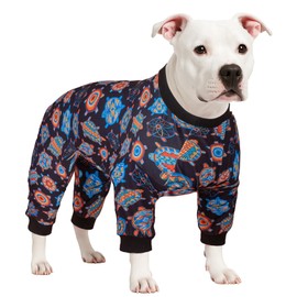 LovinPet Dog PJS Bodysuit for Medium Dogs - Wound Care, Surgery Recovery Pajamas for Dogs, Pitbull Onesie, Cotton Pullover Dog PJ's Cozy Stretchy Fabric, Pitbull Clothes,XL