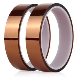 BOMEI PACK Polyimide Tape High-Temperature Resistant, No Residue Heat-Resistant Tape for Electric Task, 3D Printing, Soldering, Sublimation, Masking (2, 16m)