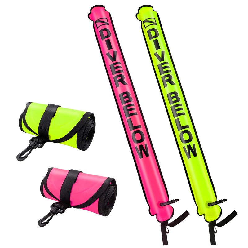Pecihiko Surface Marker Buoy, 4ft Scuba Diving Surface Marker Signal