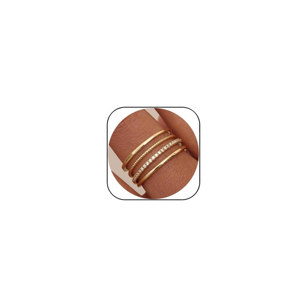 Gold Stacking Rings for Women Non Tarnish Dainty 14K Gold