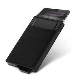 Tarjetero con Bolsillo para Dinero, Tarjetero Hombre con Bloqueo RFID, Cartera Desplegable con Capacidad para 6 Tarjetas y Billetes para Hombres, Negro