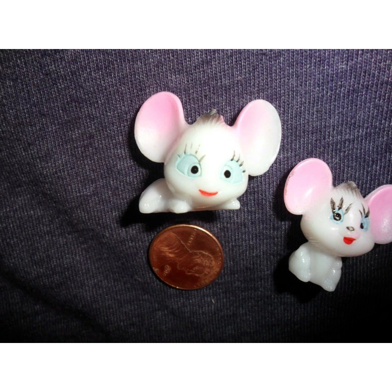 Vintage Plastic Minature Big Head Mice
