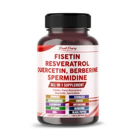 PEAKPURY Fisetin Resveratrol Quercetin Elderberry, Echinacea Ashwagandha Turmeric Ginger - Made in USA